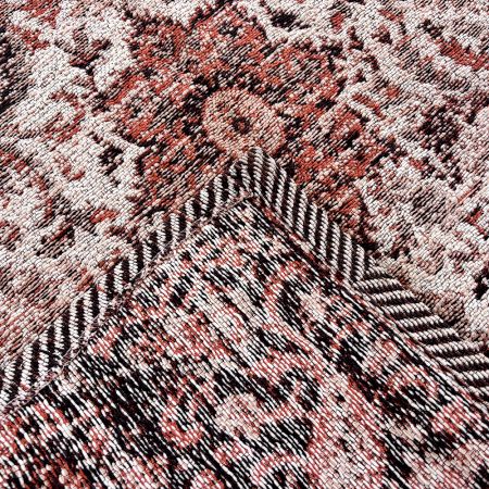 Handmade Red And Multicolor Synthetic Fibre Vintage Dhurrie